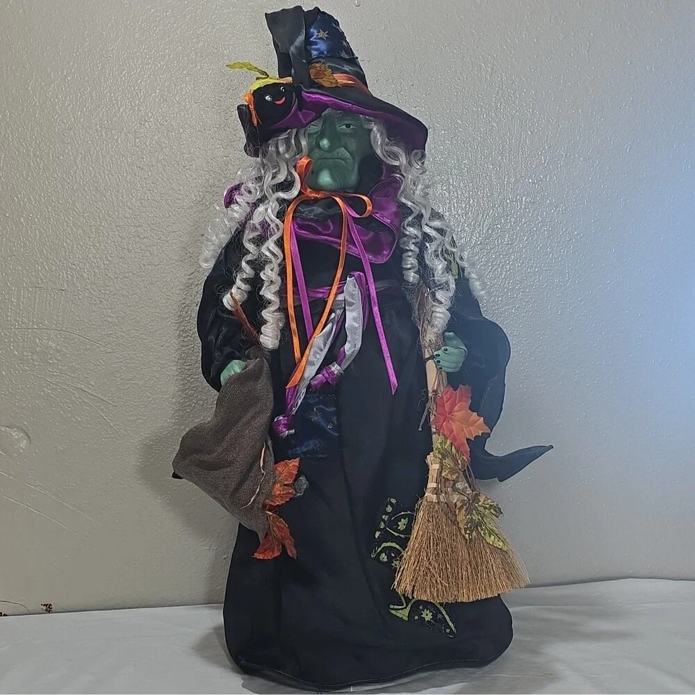 Vintage Halloween Witch Porcelain Doll 18